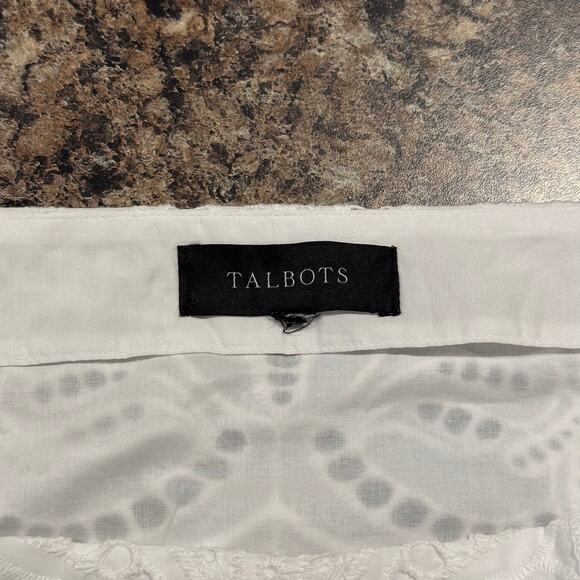Talbots Skirt Cottage Romantic Eyelet Boho Feminine Lace Ethereal Fairy White 1X - Picture 2 of 5